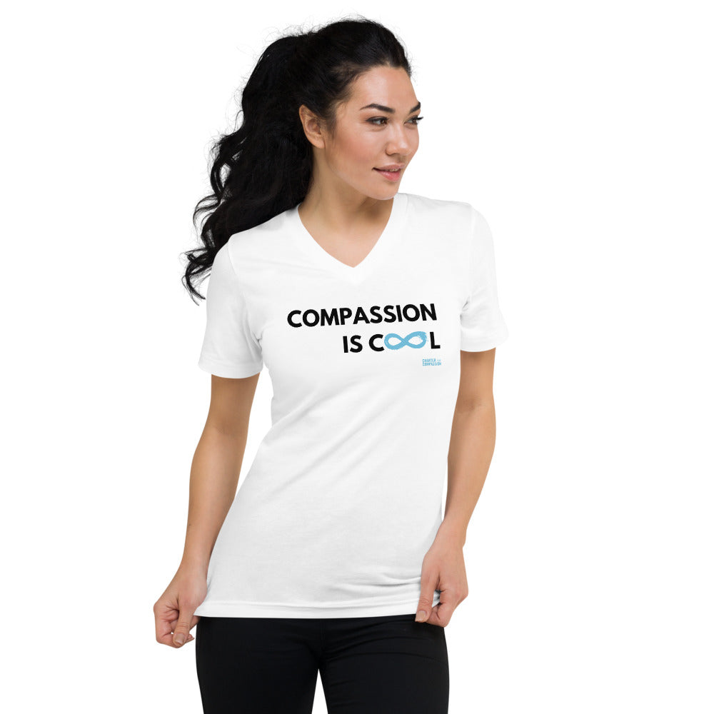Compassion is Cool - Unisex V-Neck - Black Print