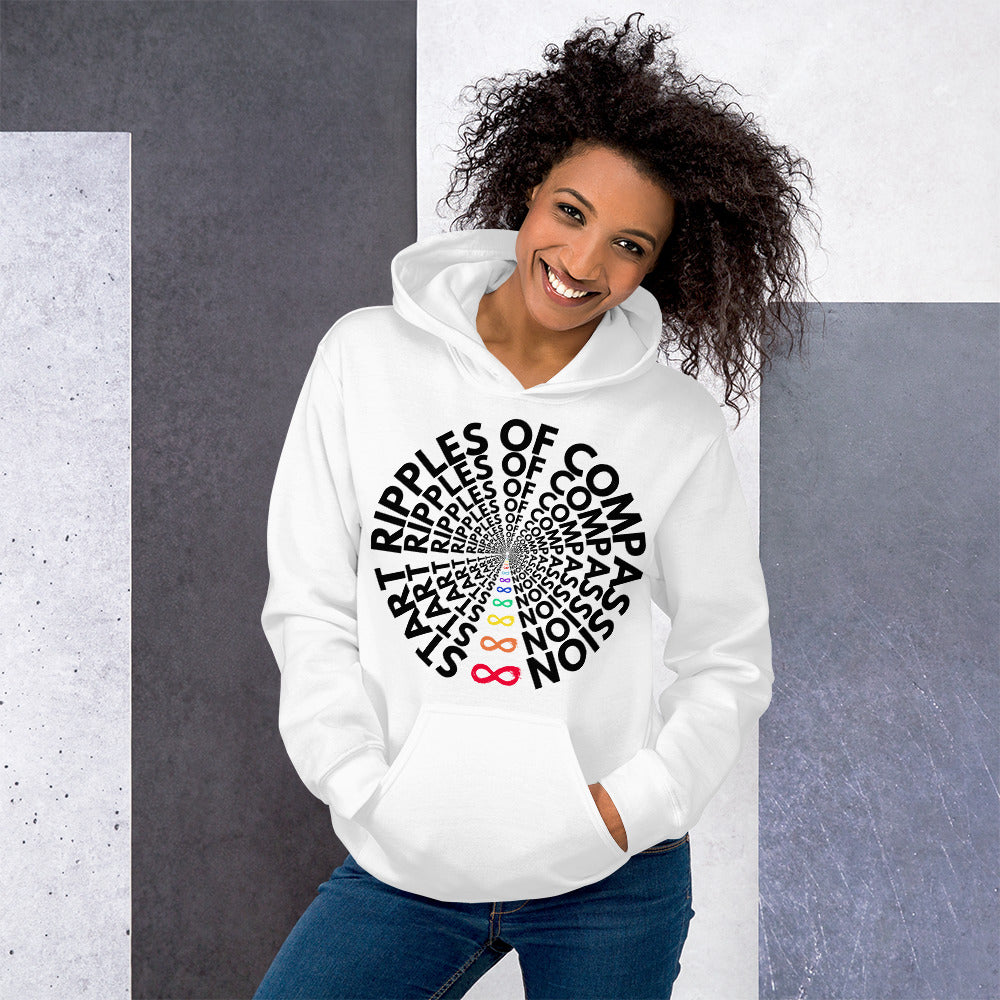 Ripples - Unisex Hoodie - Rainbow Black print