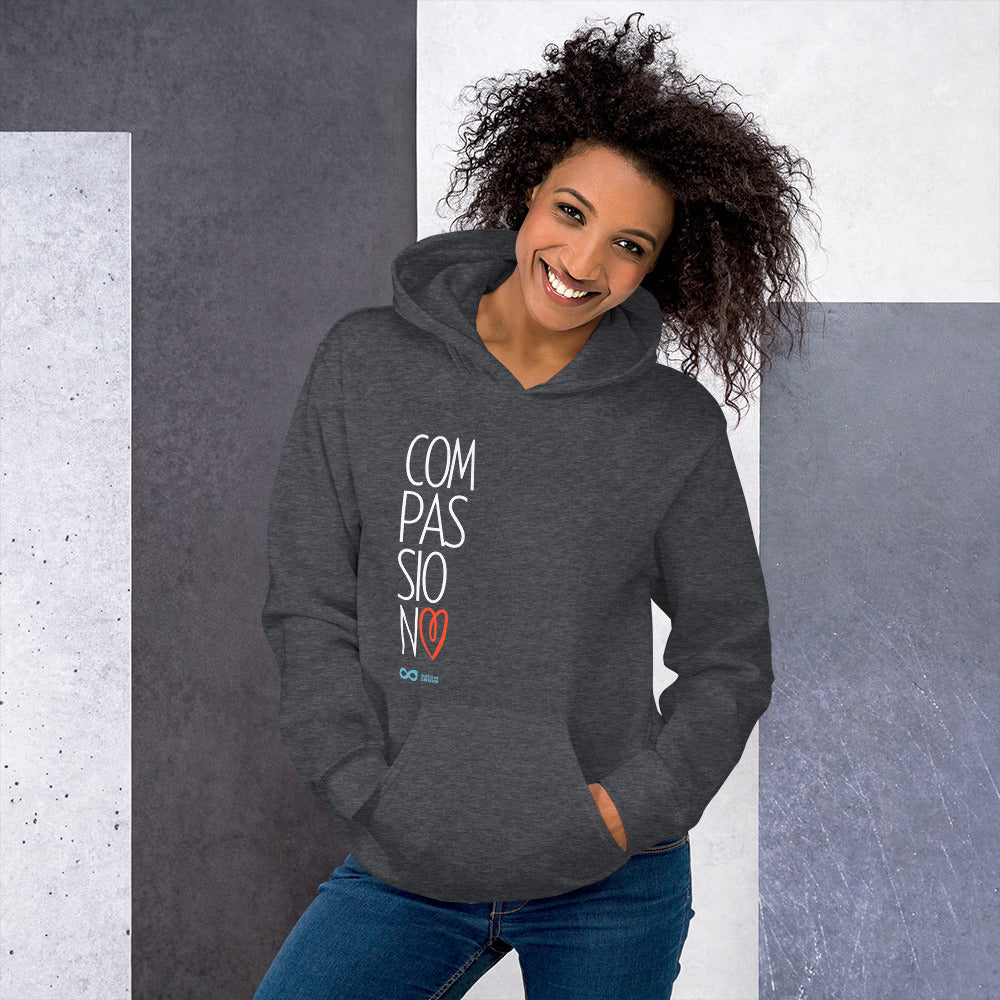 Compassion Heart - Unisex Hoodie- White Print
