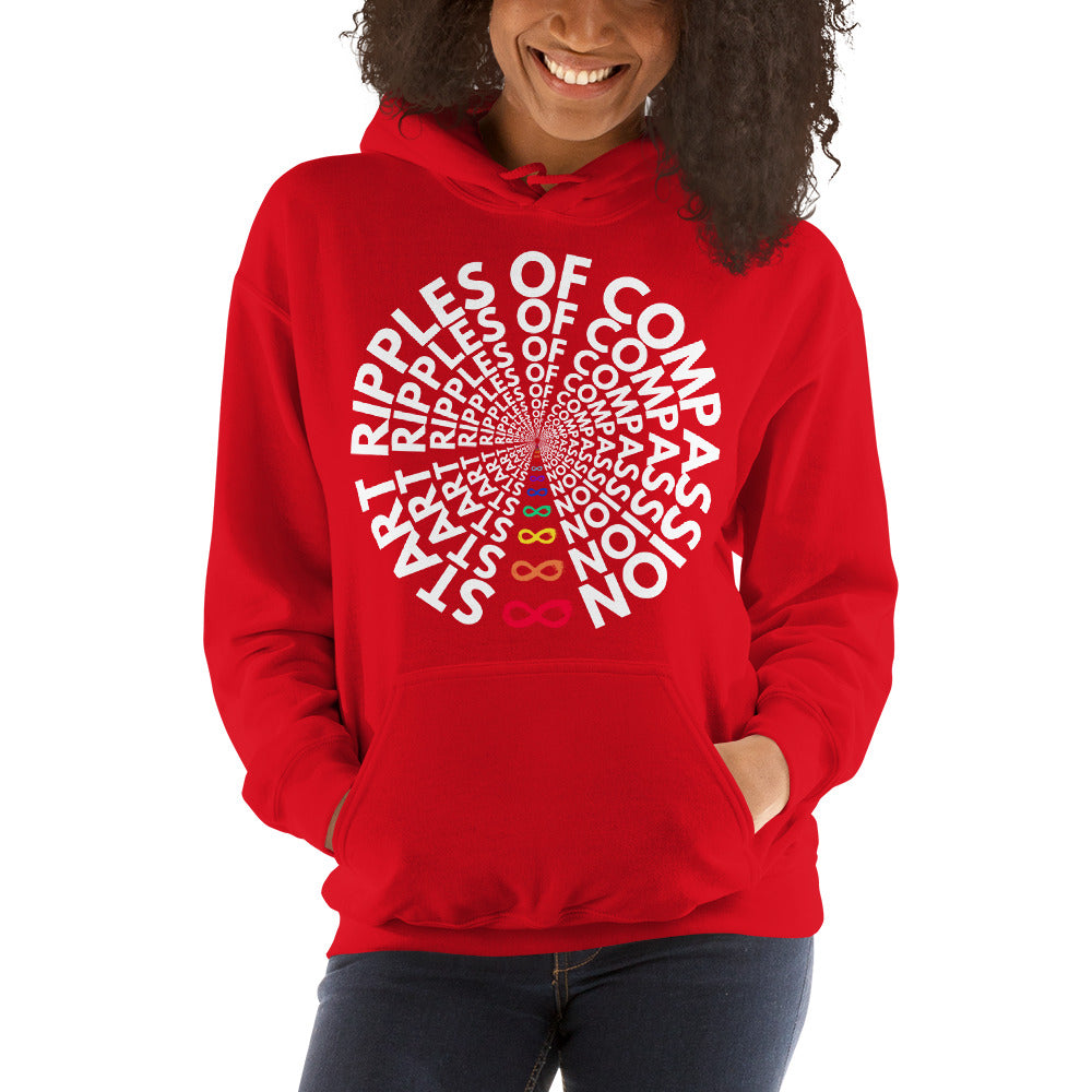 Ripples - Unisex Hoodie - Rainbow White Print