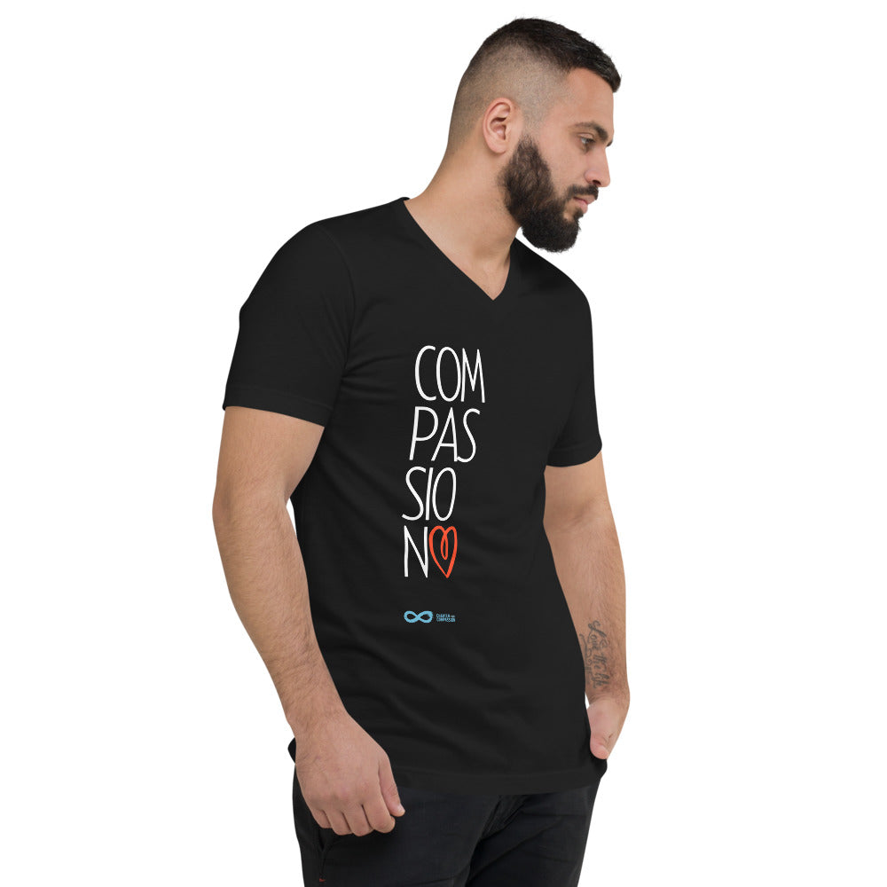 Compassion Heart - Unisex V-Neck - White Print