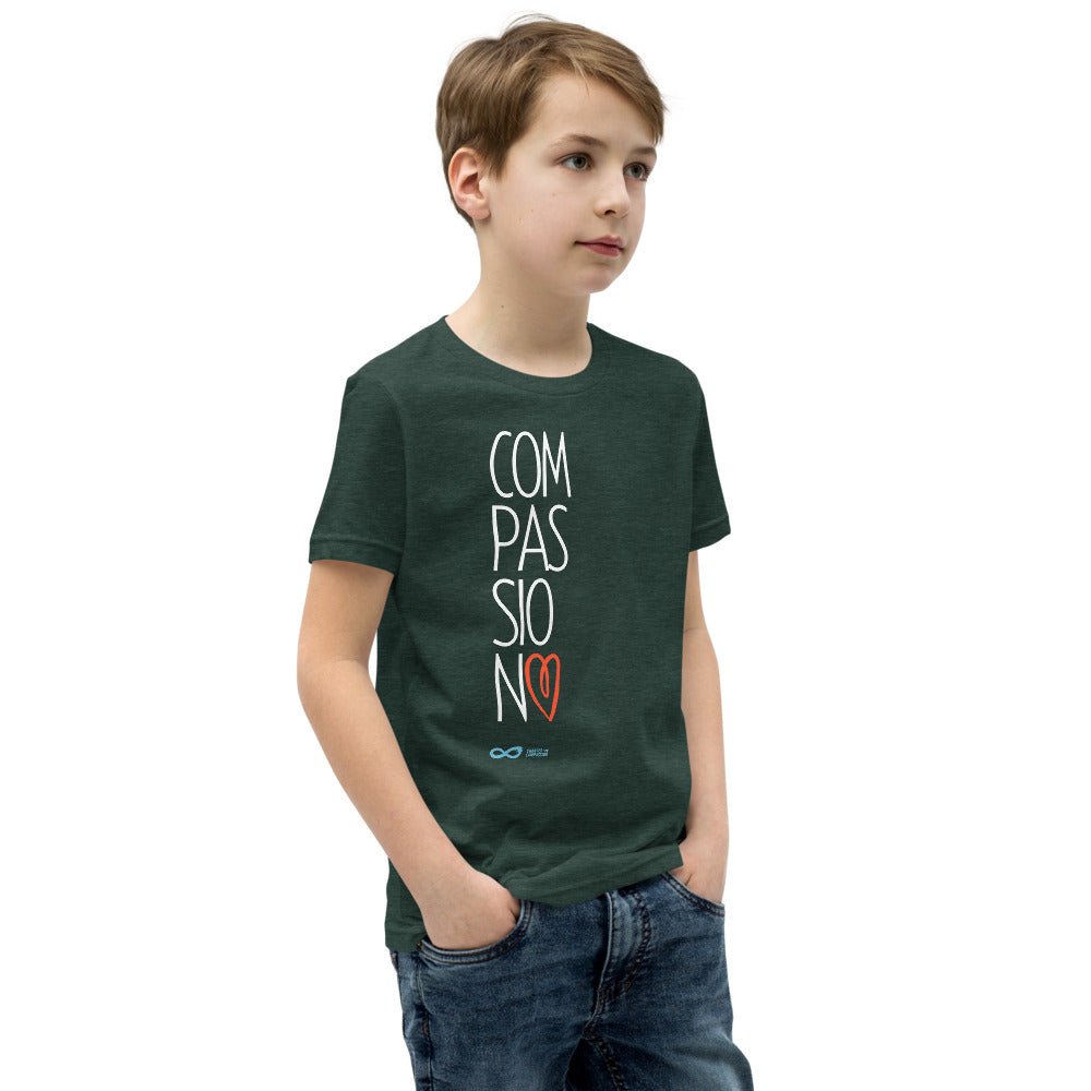 Compassion Heart - Youth Unisex T-Shirt - White Print