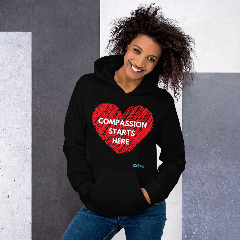 Compassion Starts Here - Unisex Hoodie - White Print