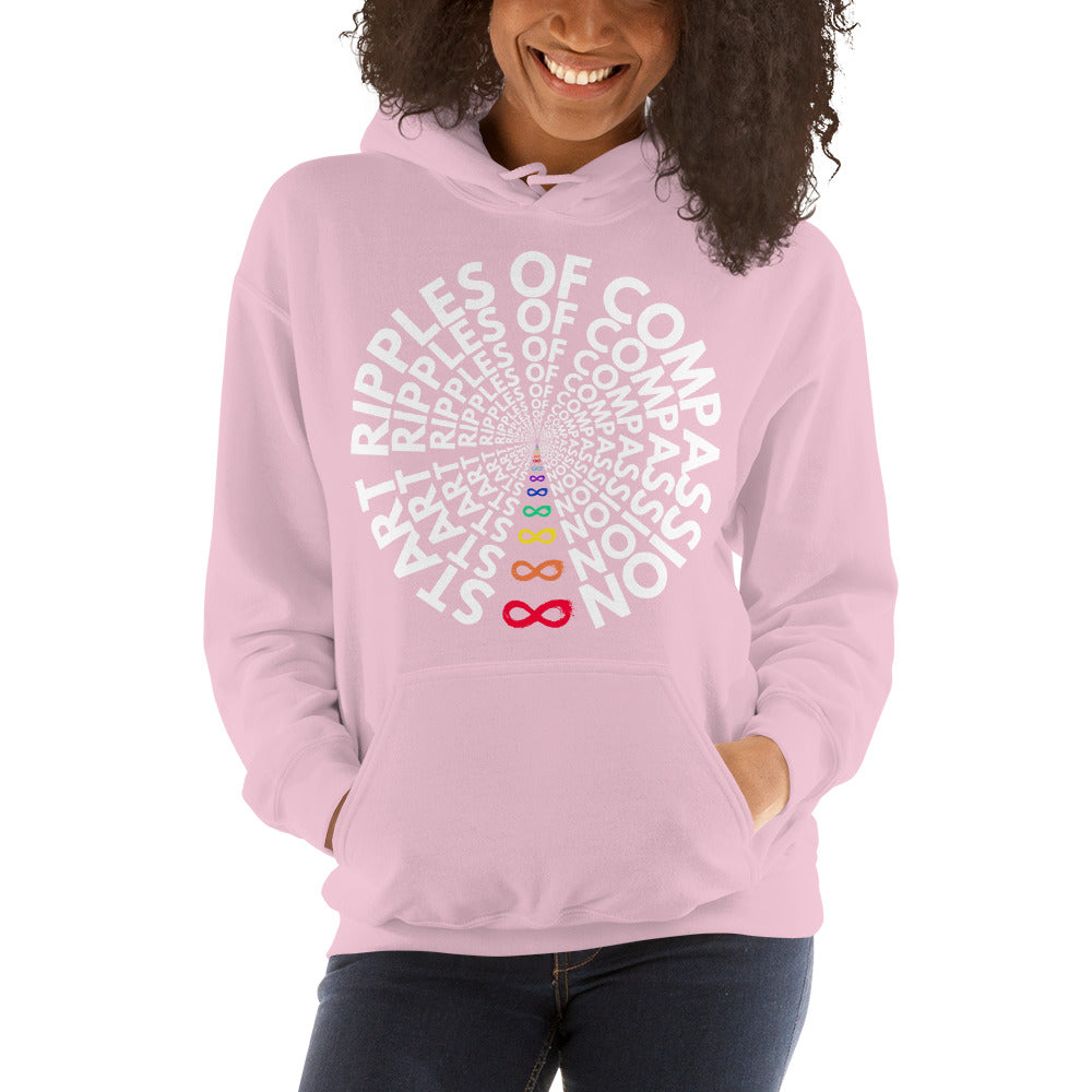Ripples - Unisex Hoodie - Rainbow White Print