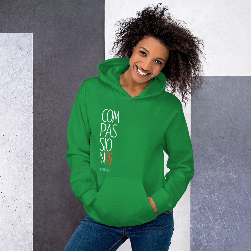 Compassion Heart - Unisex Hoodie- White Print