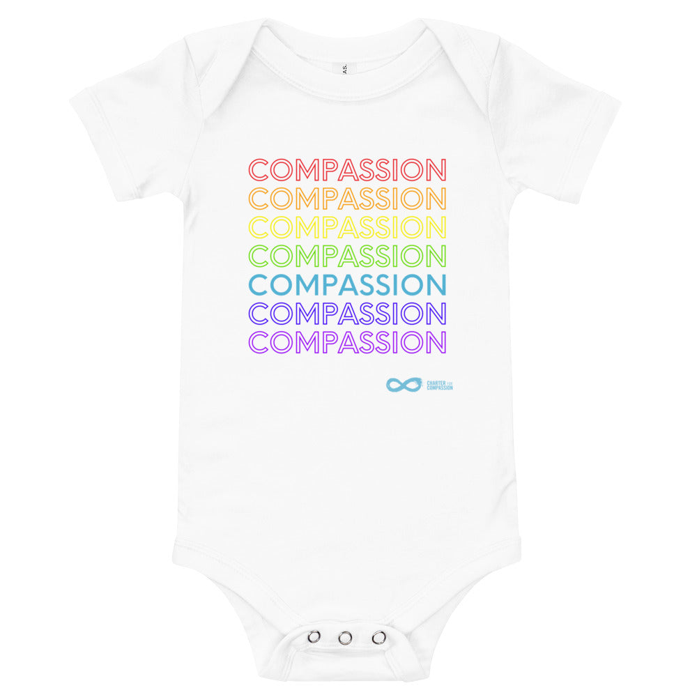 Compassion English - Onesie - Rainbow White Print