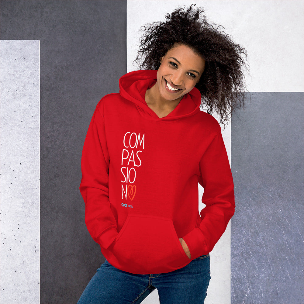 Compassion Heart - Unisex Hoodie- White Print