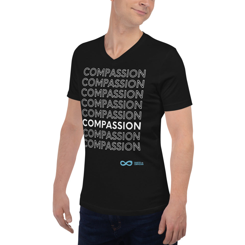 Compassion English - Unisex V-Neck - White Print