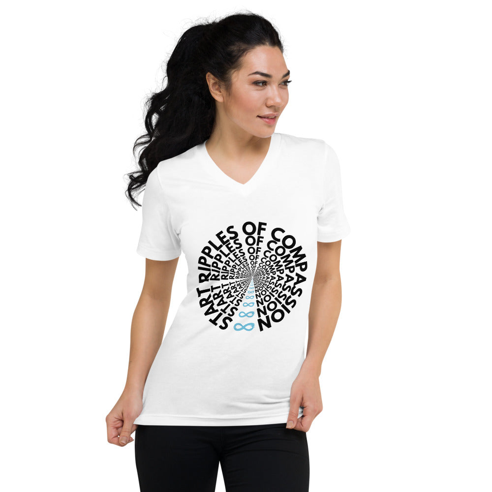 Ripples - Unisex V-Neck - Black Print