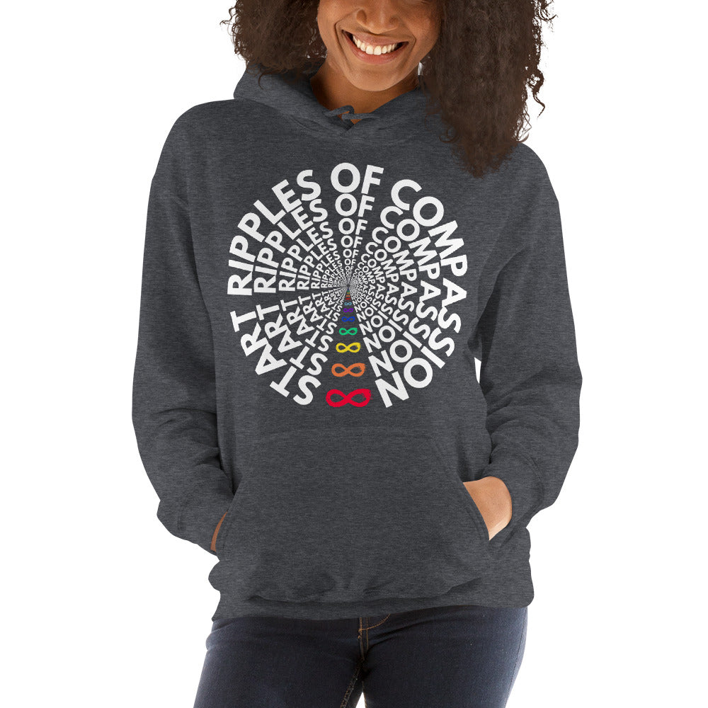 Ripples - Unisex Hoodie - Rainbow White Print