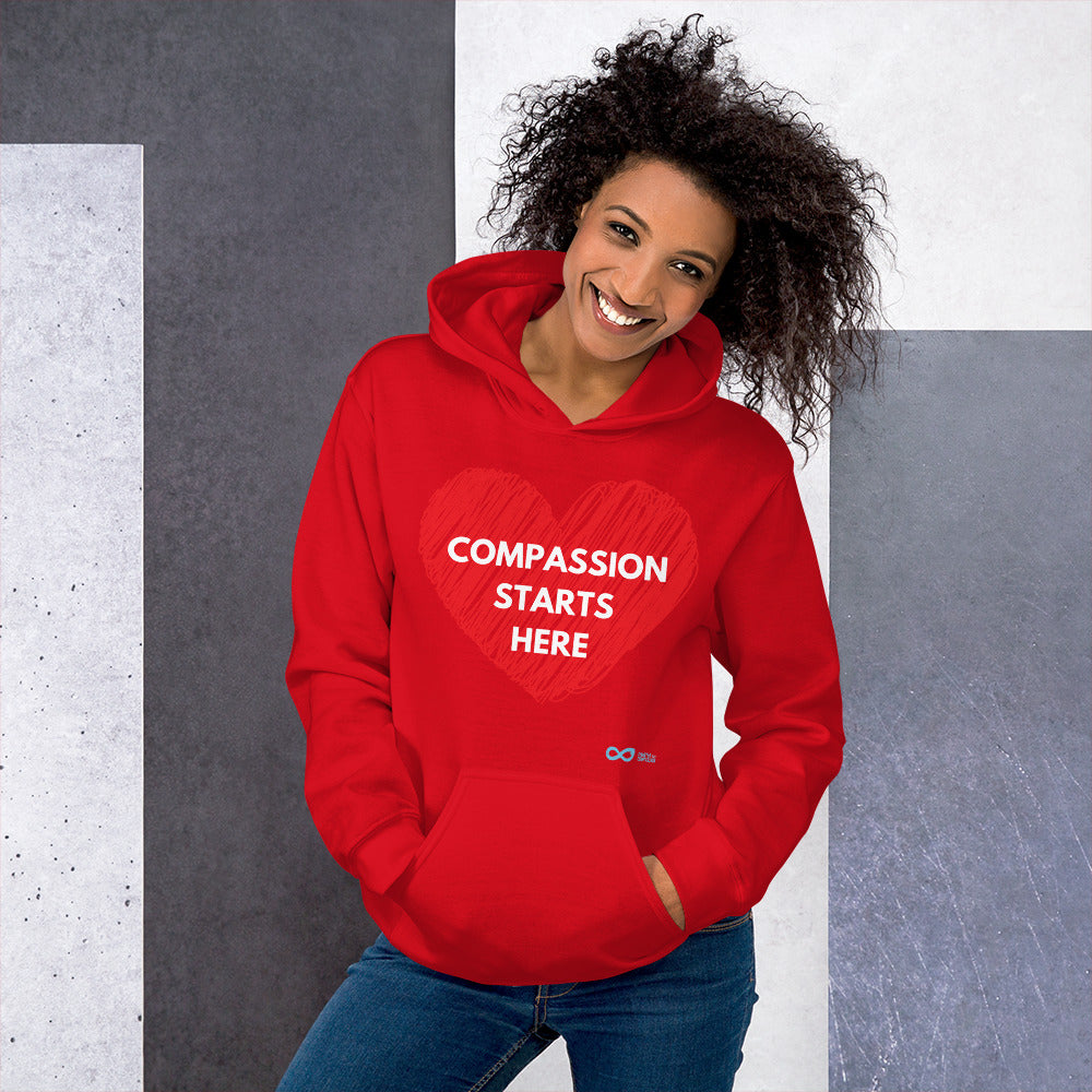 Compassion Starts Here - Unisex Hoodie - White Print