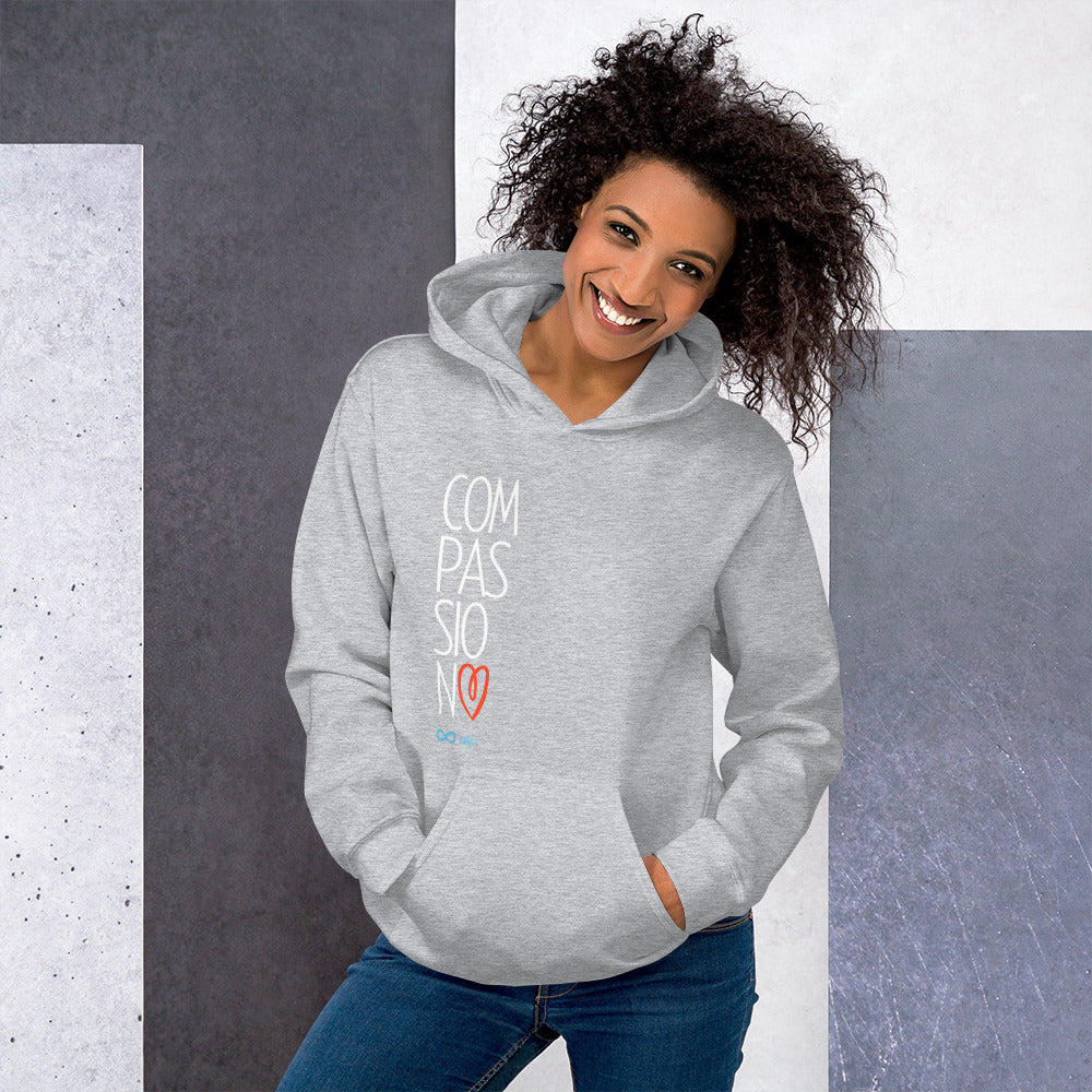 Compassion Heart - Unisex Hoodie- White Print