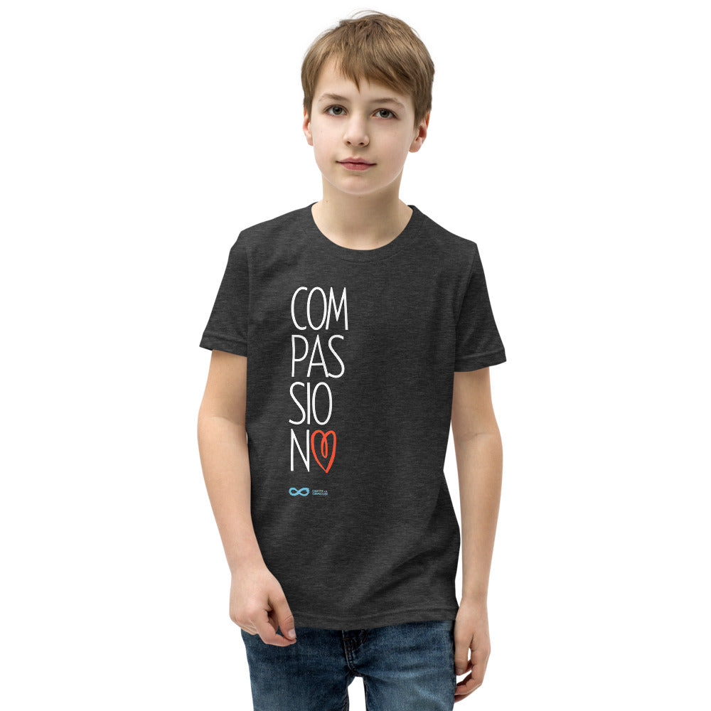 Compassion Heart - Youth Unisex T-Shirt - White Print