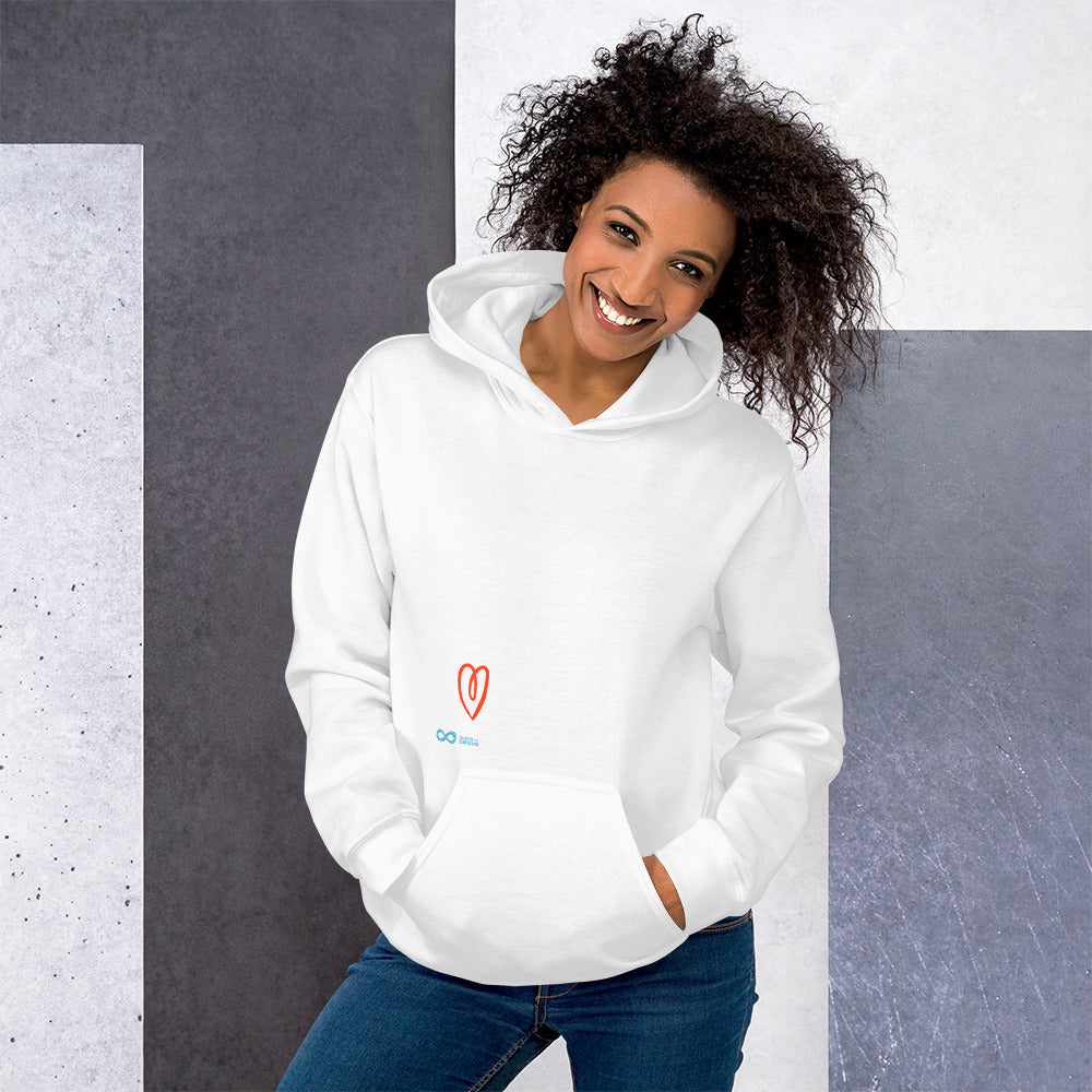 Compassion Heart - Unisex Hoodie- White Print