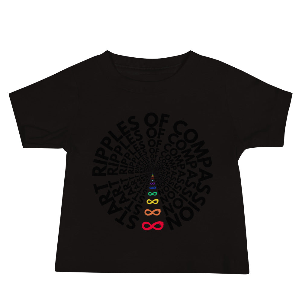 Ripples - Baby Tee - Rainbow Black Print