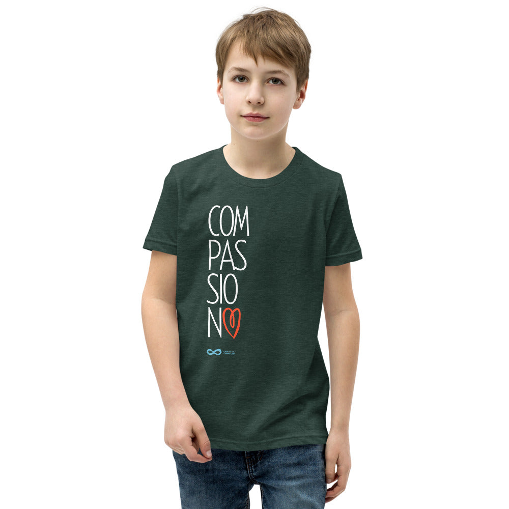 Compassion Heart - Youth Unisex T-Shirt - White Print