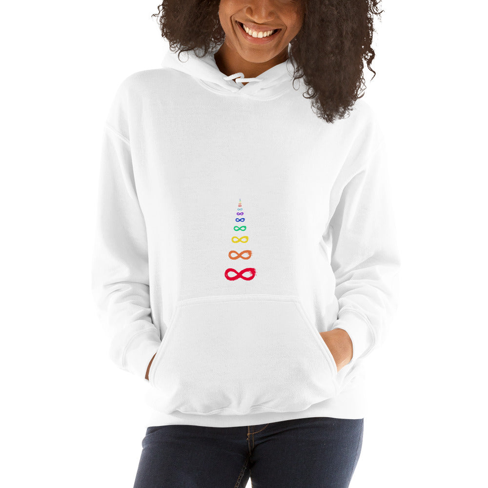 Ripples - Unisex Hoodie - Rainbow White Print