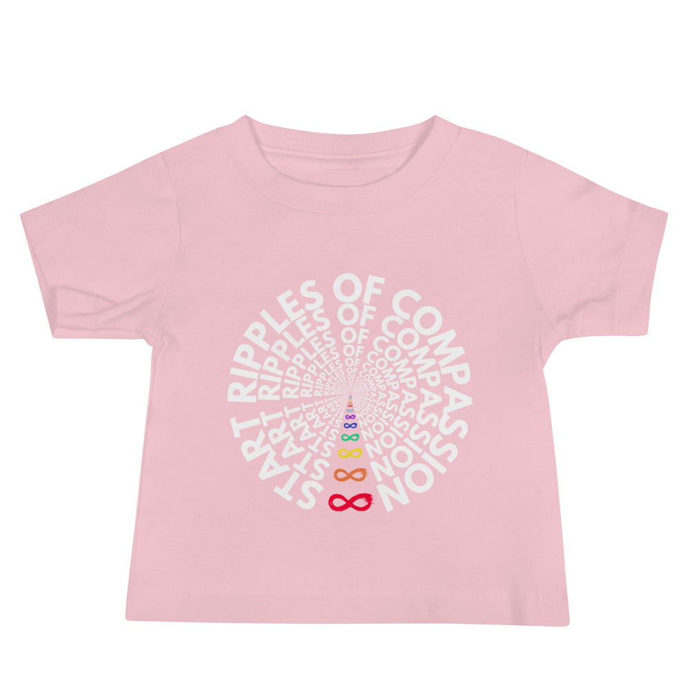 Ripples - Baby Tee - Rainbow White Print