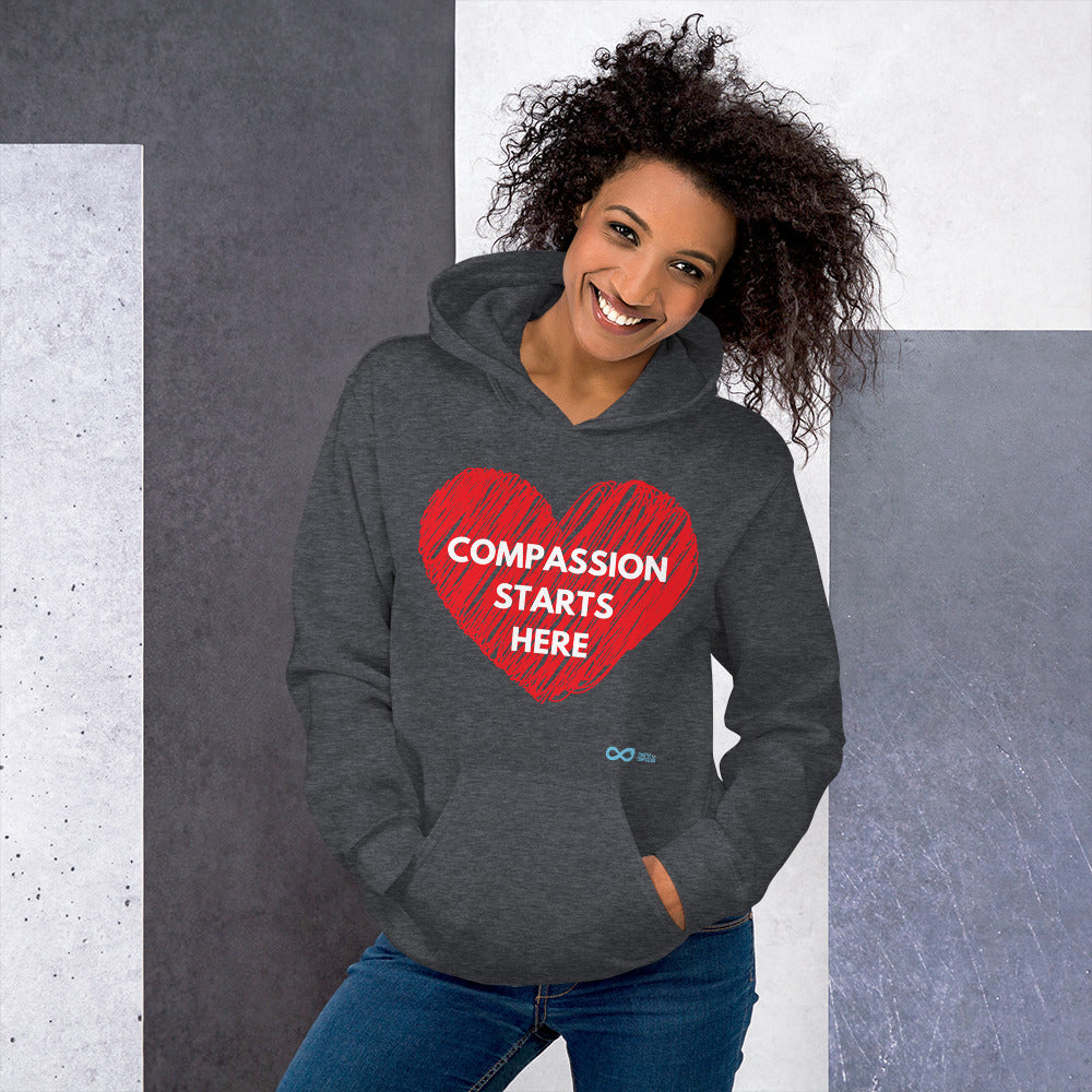 Compassion Starts Here - Unisex Hoodie - White Print