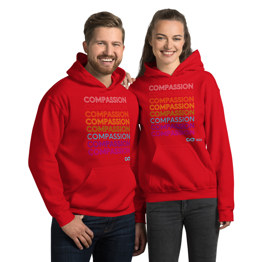 Compassion English - Unisex Hoodie - Rainbow White Print