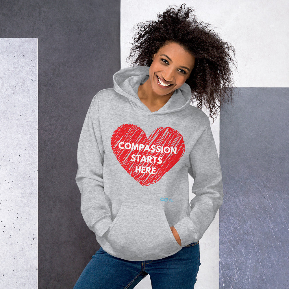 Compassion Starts Here - Unisex Hoodie - White Print