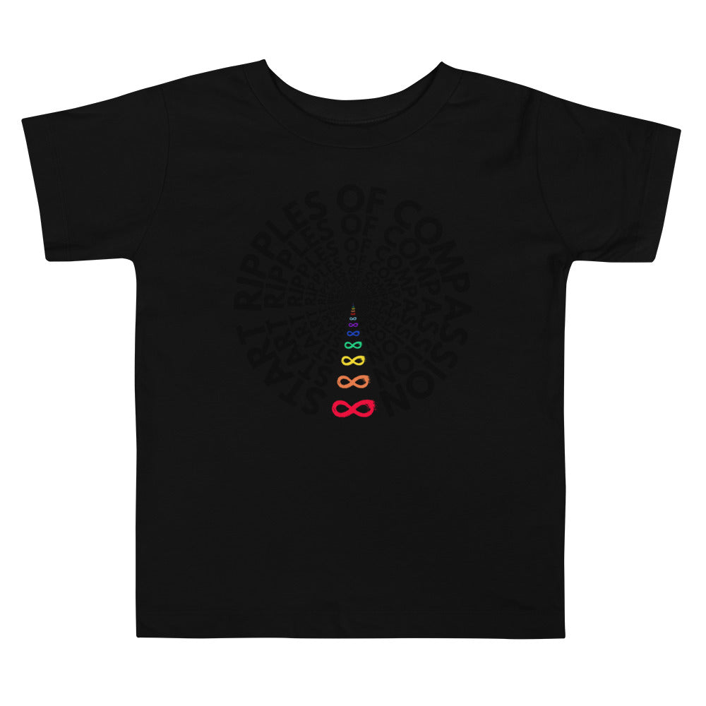 Ripples - Toddler Tee - Rainbow Black Print