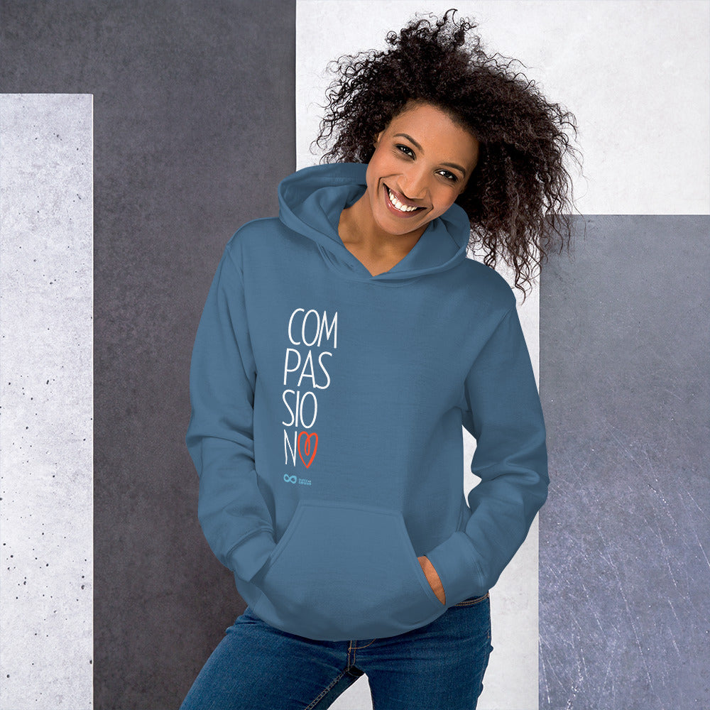Compassion Heart - Unisex Hoodie- White Print