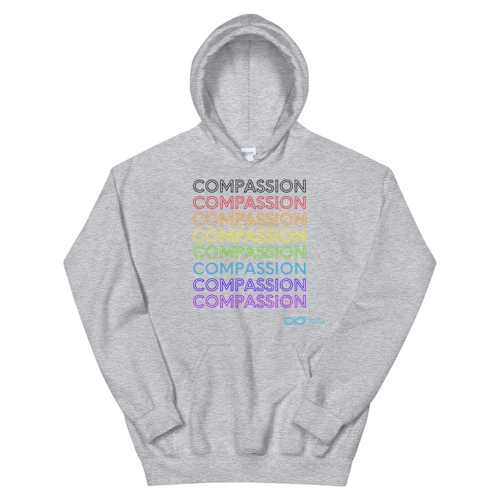 Compassion English - Unisex Hoodie - Rainbow Black Print