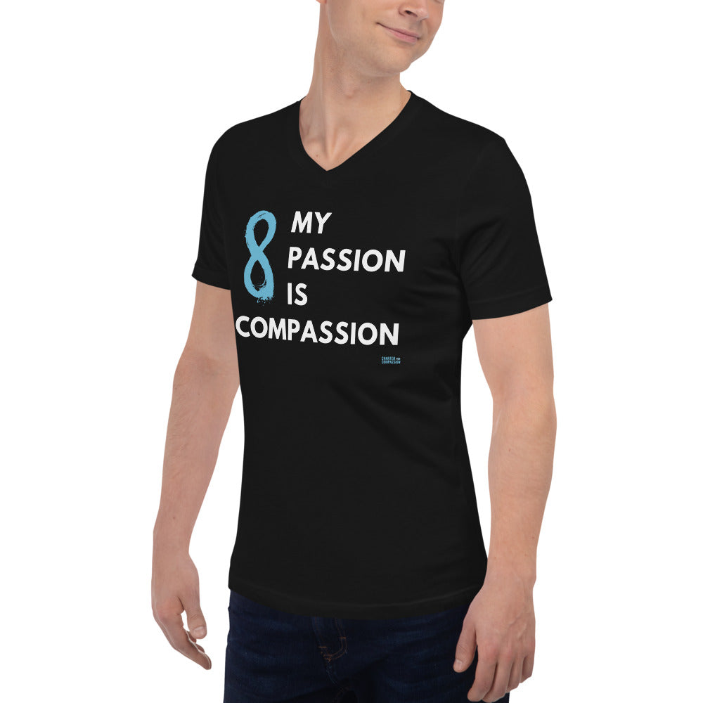 My Passion is Compassion - Unisex V-Neck - White Print