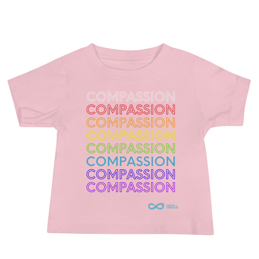Compassion English - Baby Tee - Rainbow White Print