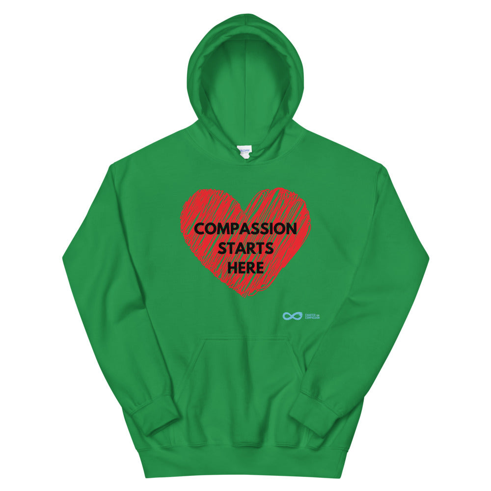 Compassion Starts Here - Unisex Hoodie - Black Print