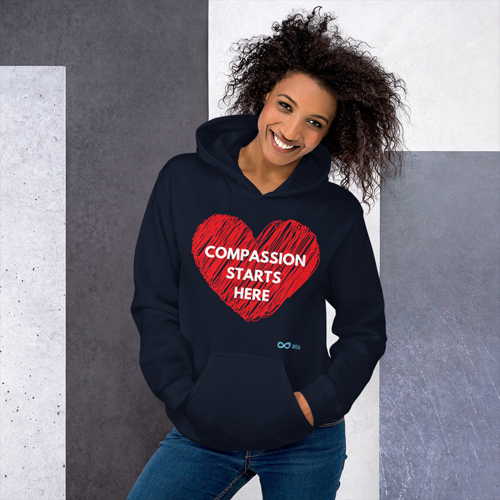 Compassion Starts Here - Unisex Hoodie - White Print