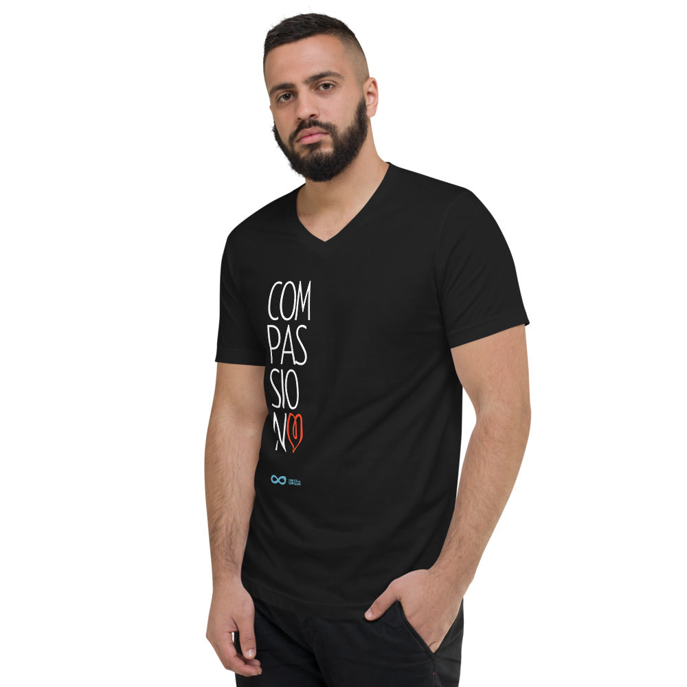 Compassion Heart - Unisex V-Neck - White Print