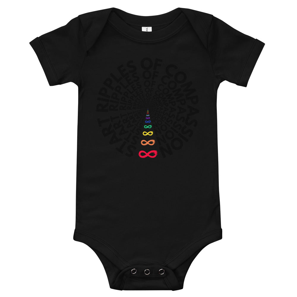 Ripples - Onesie - Rainbow Black Print