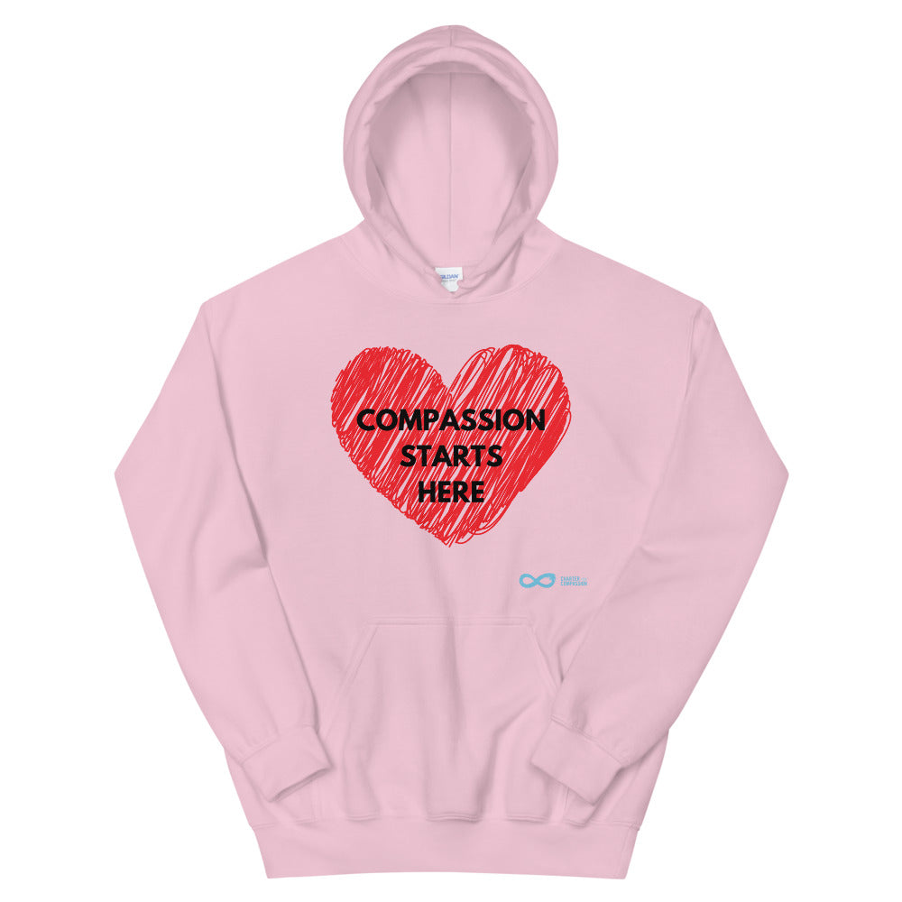 Compassion Starts Here - Unisex Hoodie - Black Print