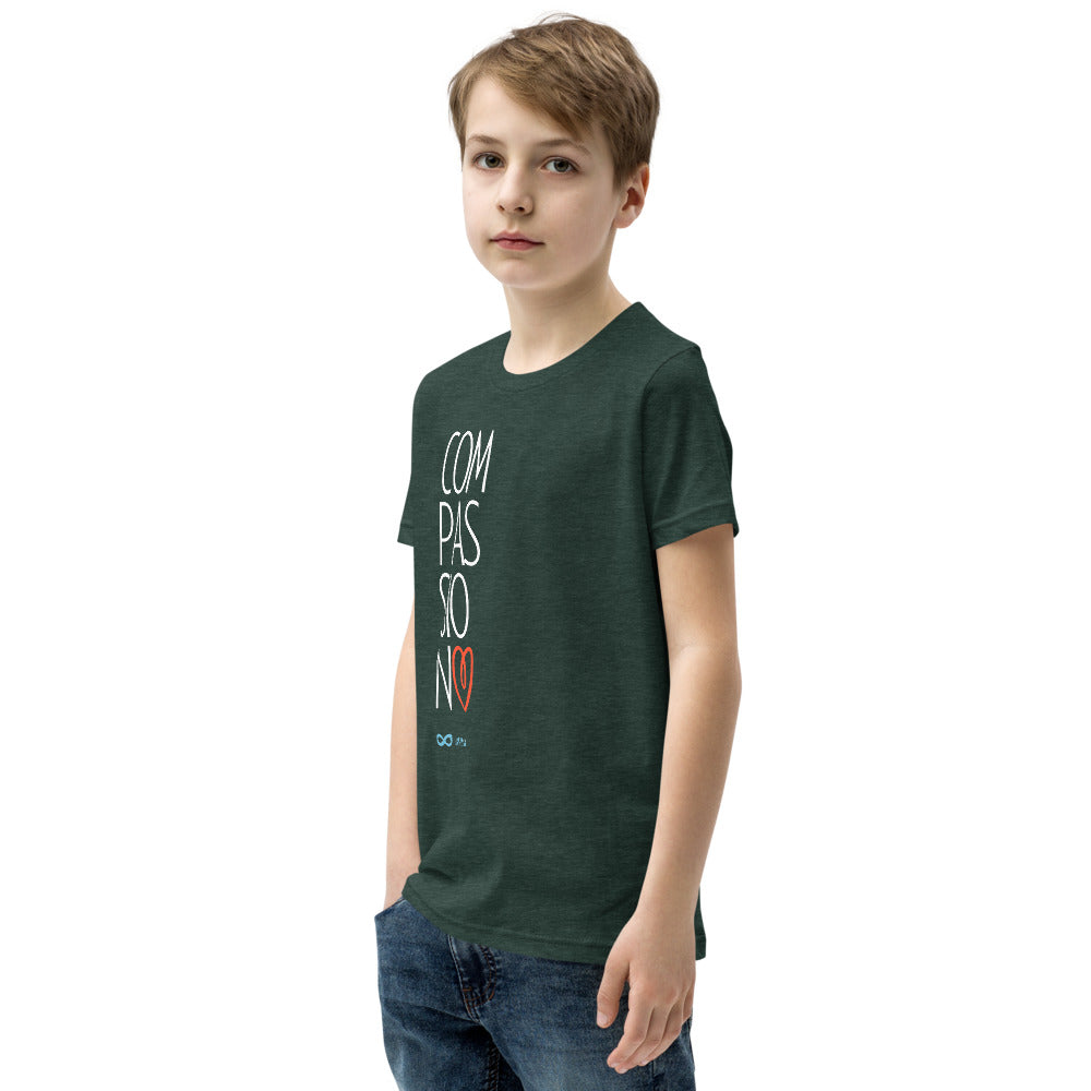 Compassion Heart - Youth Unisex T-Shirt - White Print