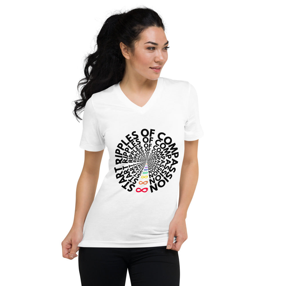 Ripples - Unisex V-Neck - Rainbow Black Print