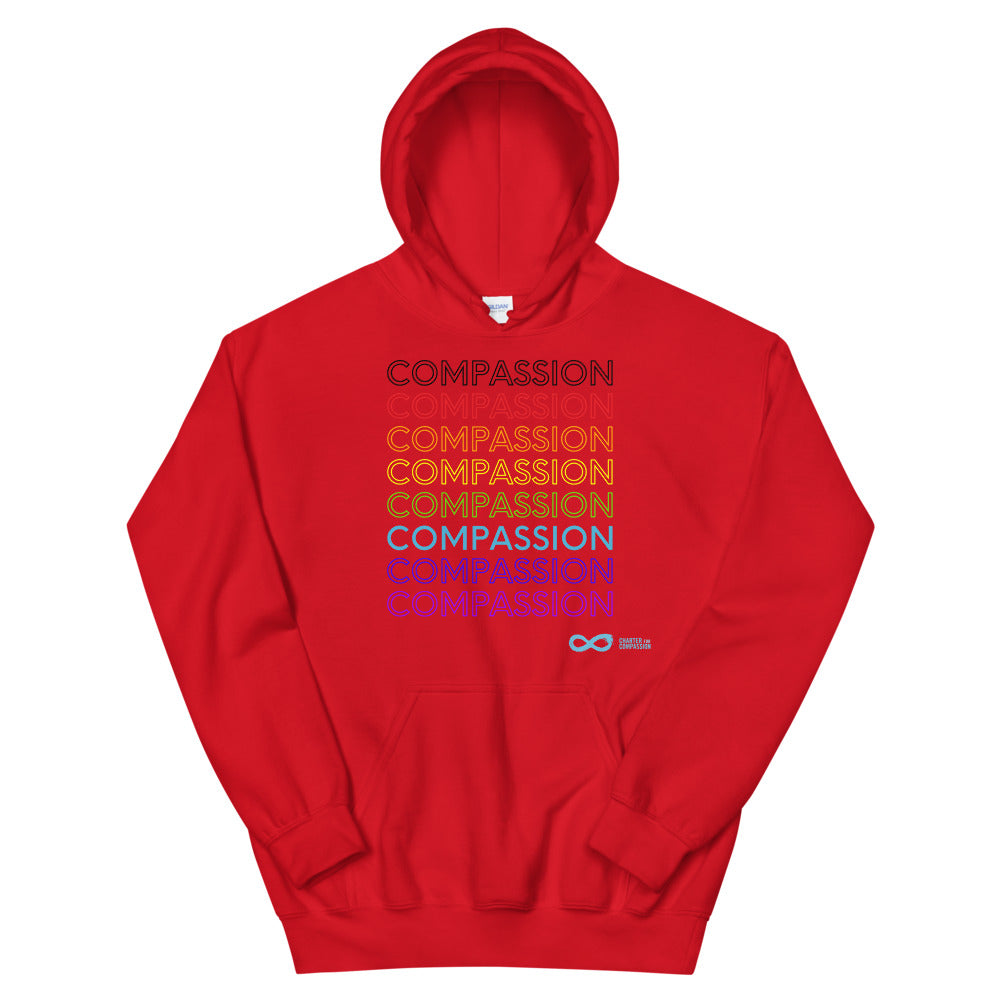 Compassion English - Unisex Hoodie - Rainbow Black Print