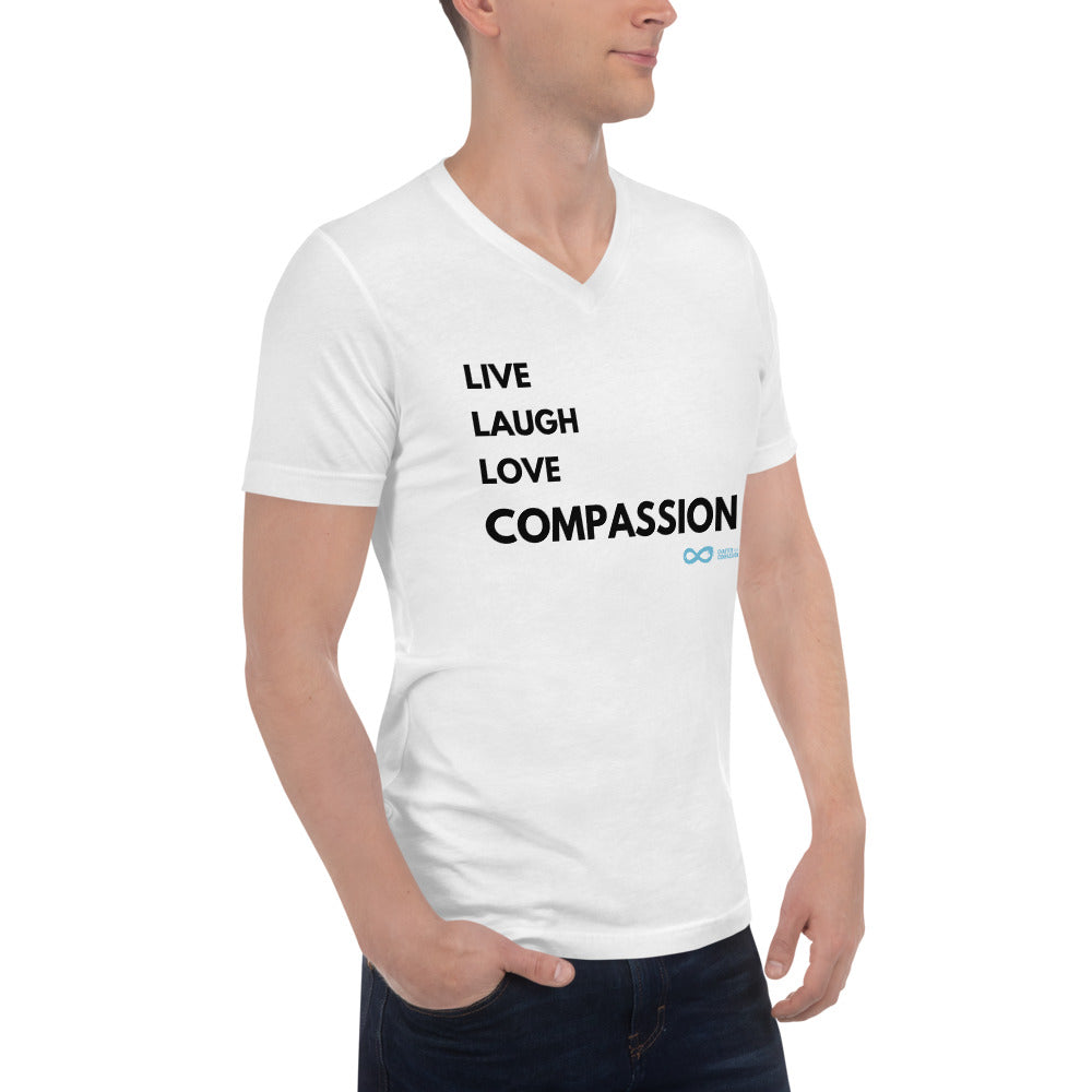 Live Laugh Love Compassion - Unisex V-Neck - Black Print