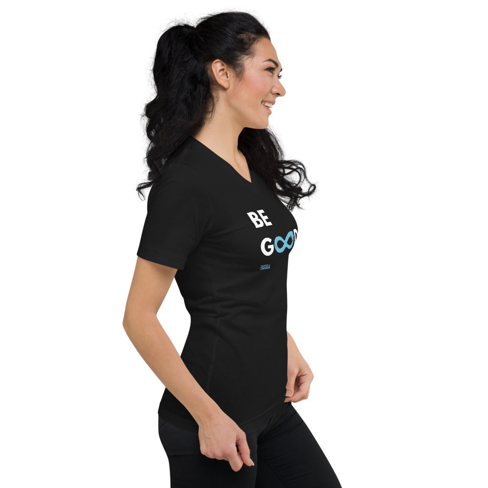 Be Good - Unisex V-Neck - White Print