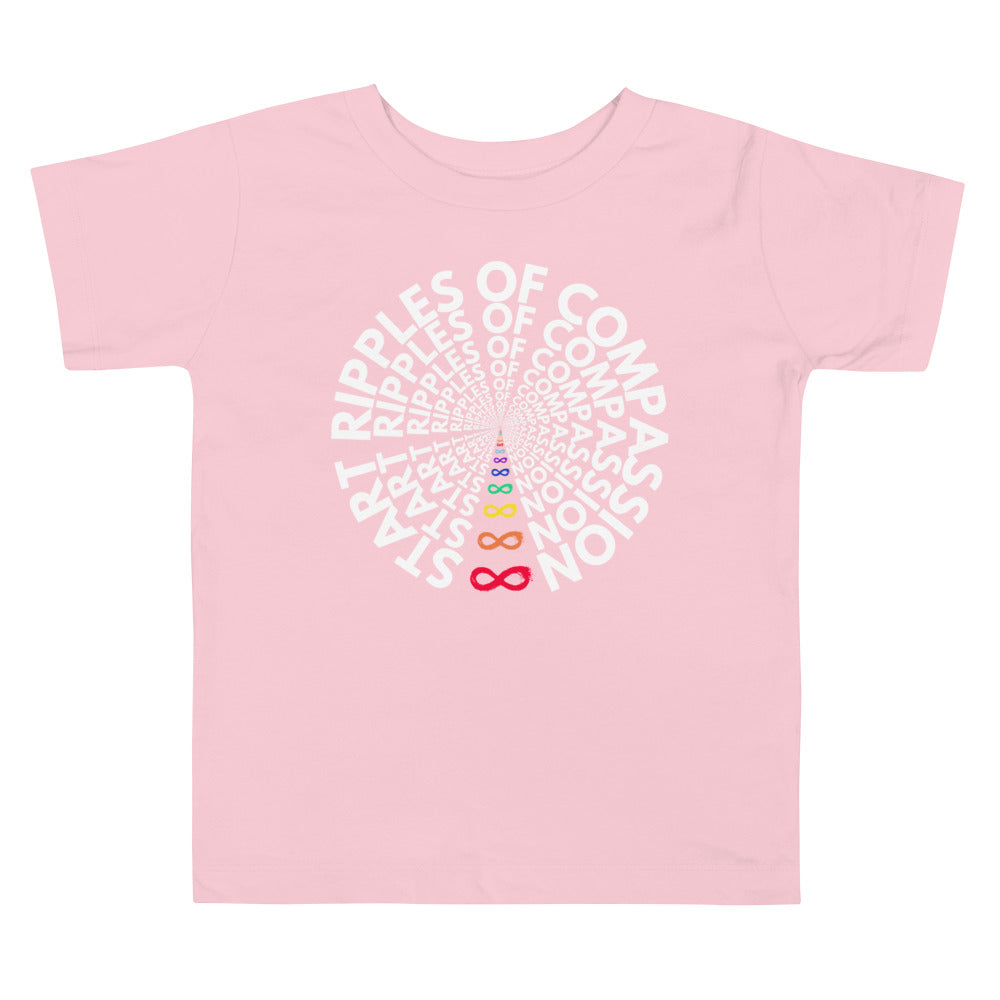 Ripples - Toddler Tee - Rainbow White Print