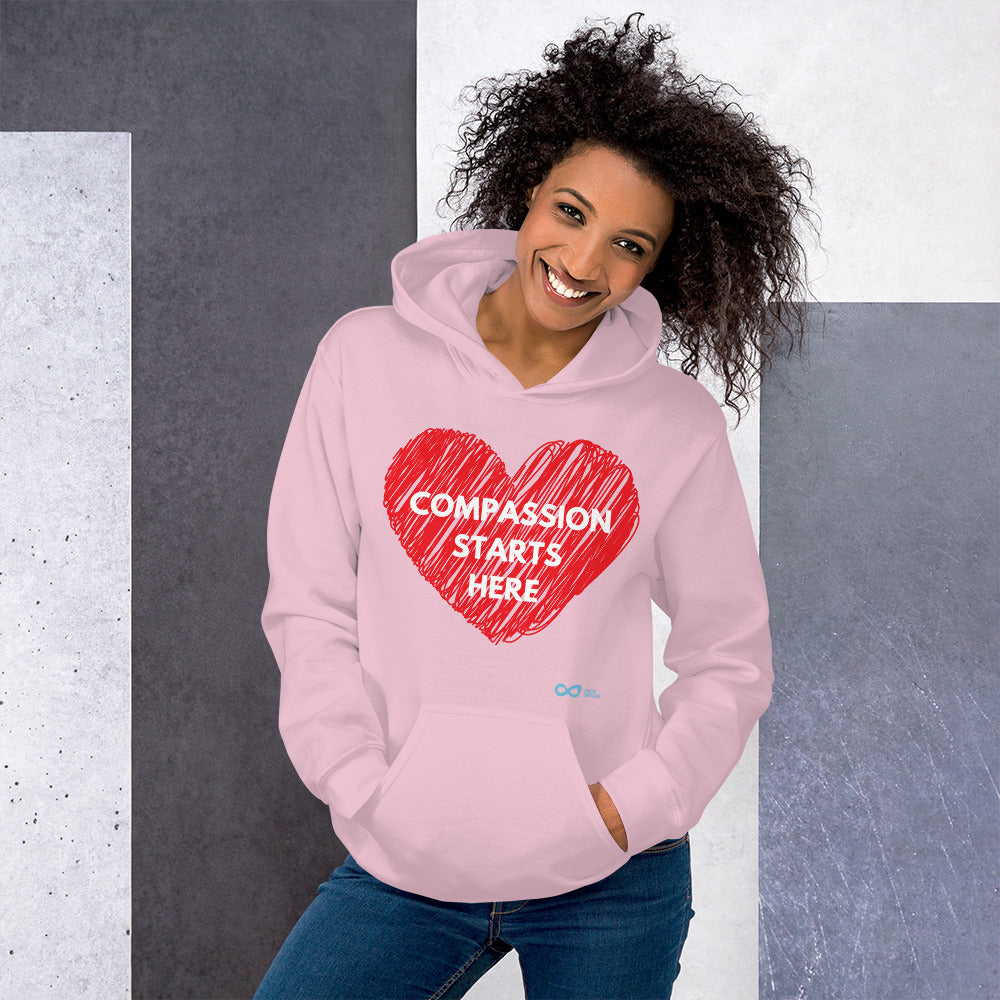 Compassion Starts Here - Unisex Hoodie - White Print