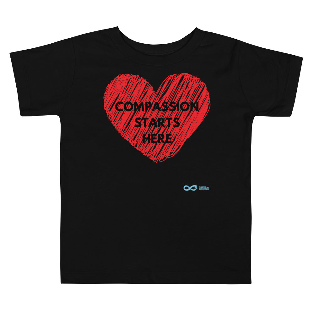 Compassion Starts Here - Toddler Tee - Black Print