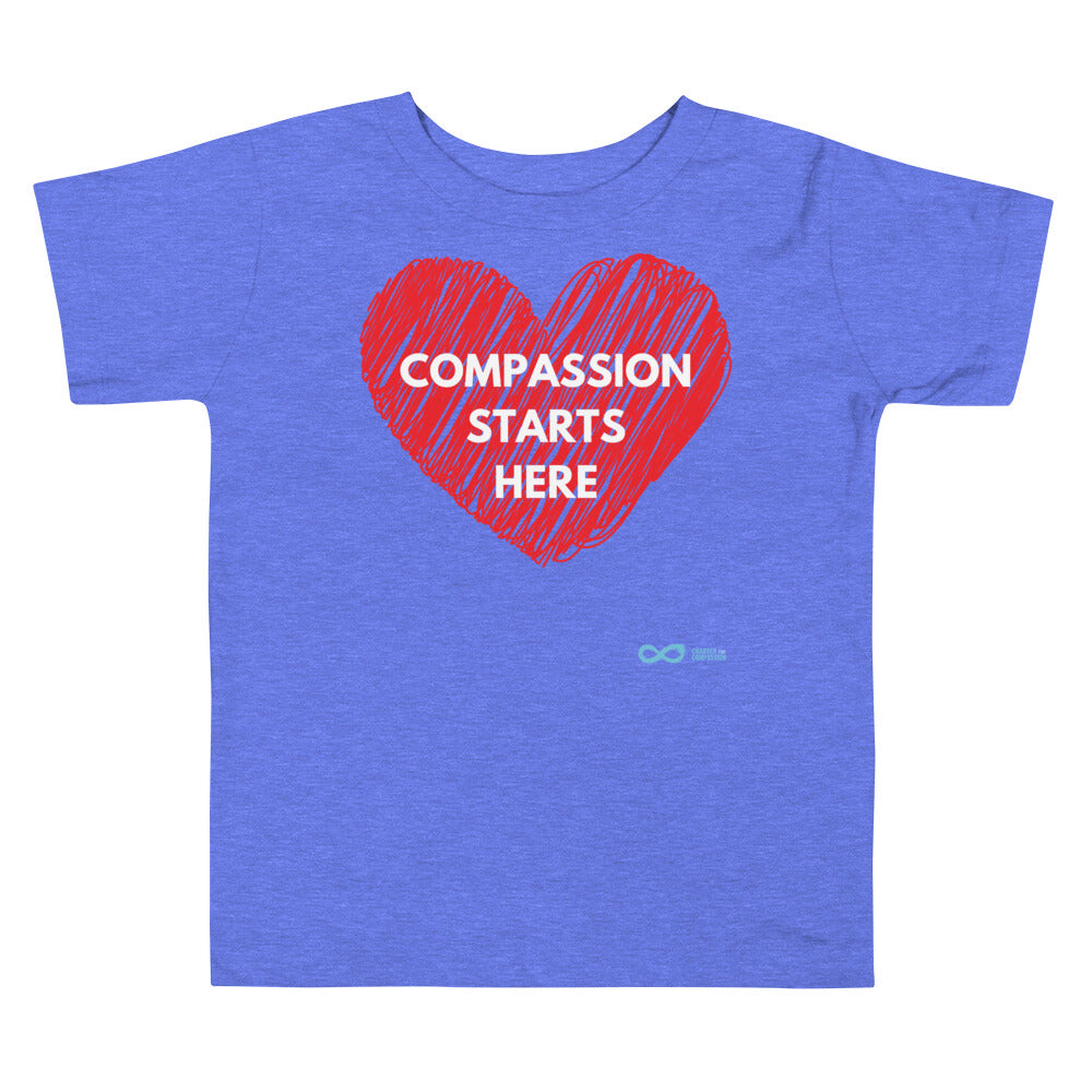 Compassion Starts Here - Toddler Tee - White Print