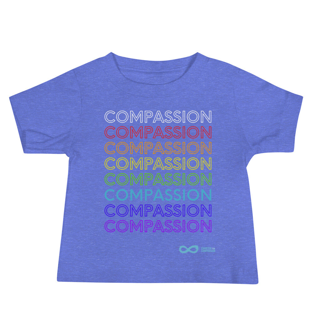 Compassion English - Baby Tee - Rainbow White Print