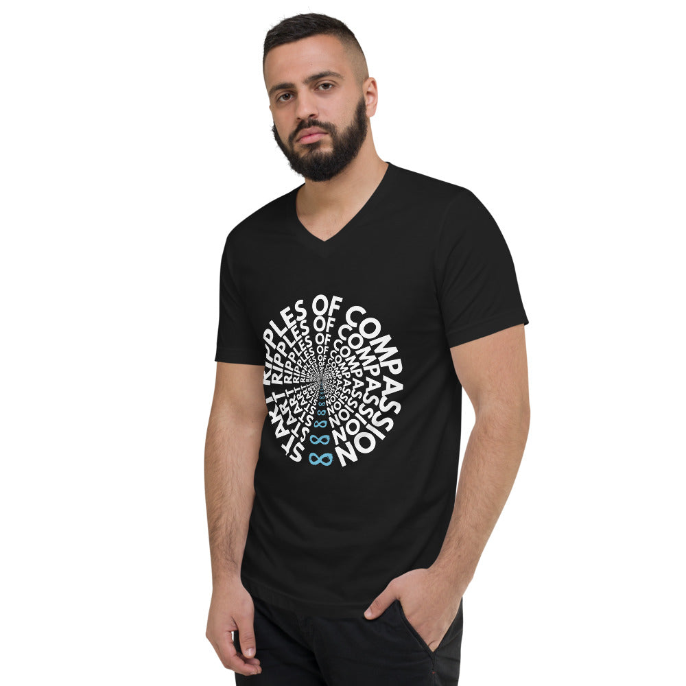 Ripples - Unisex V-Neck - White Print