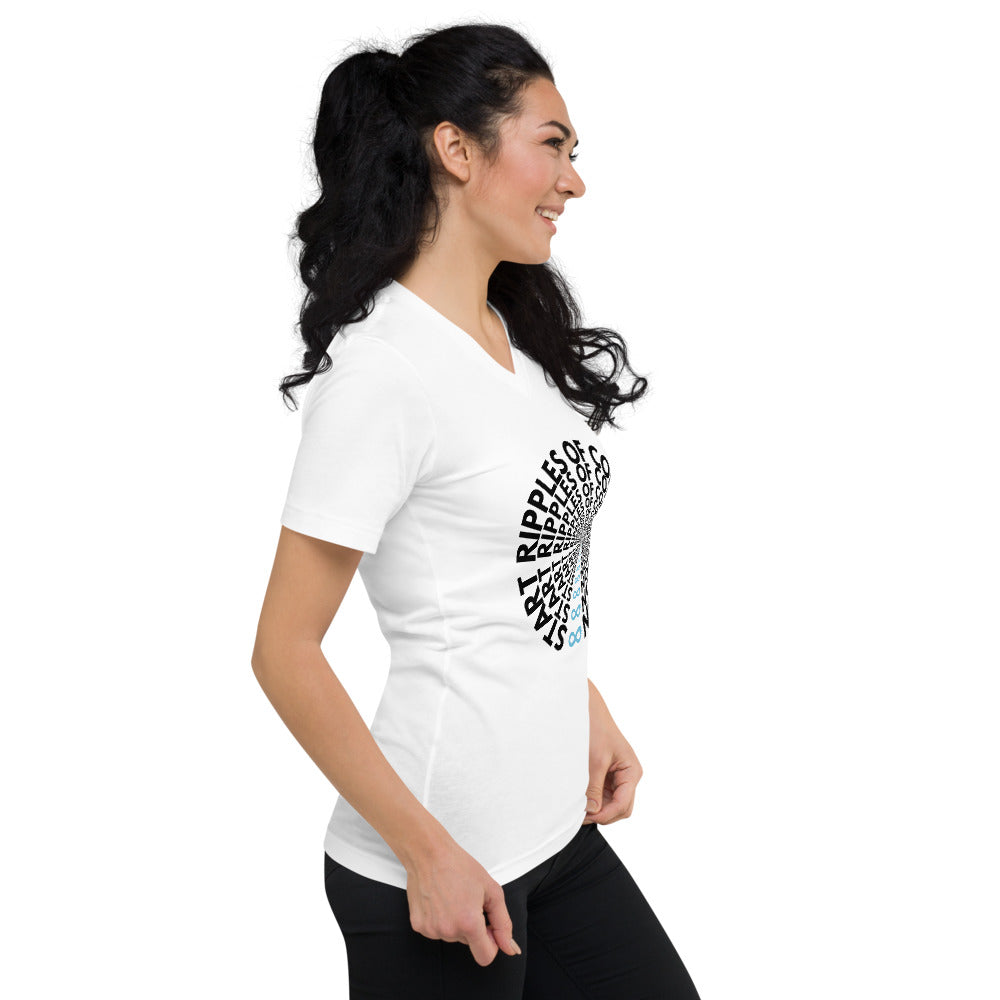 Ripples - Unisex V-Neck - Black Print