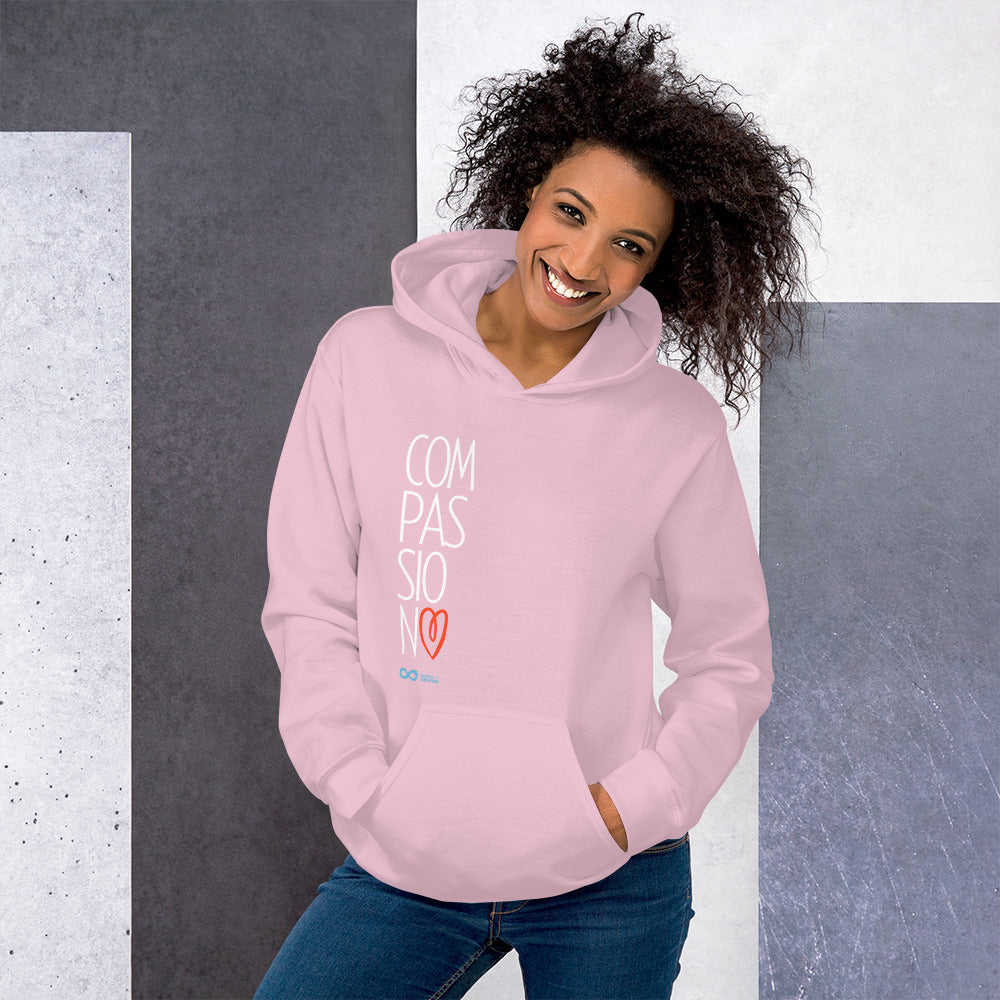 Compassion Heart - Unisex Hoodie- White Print