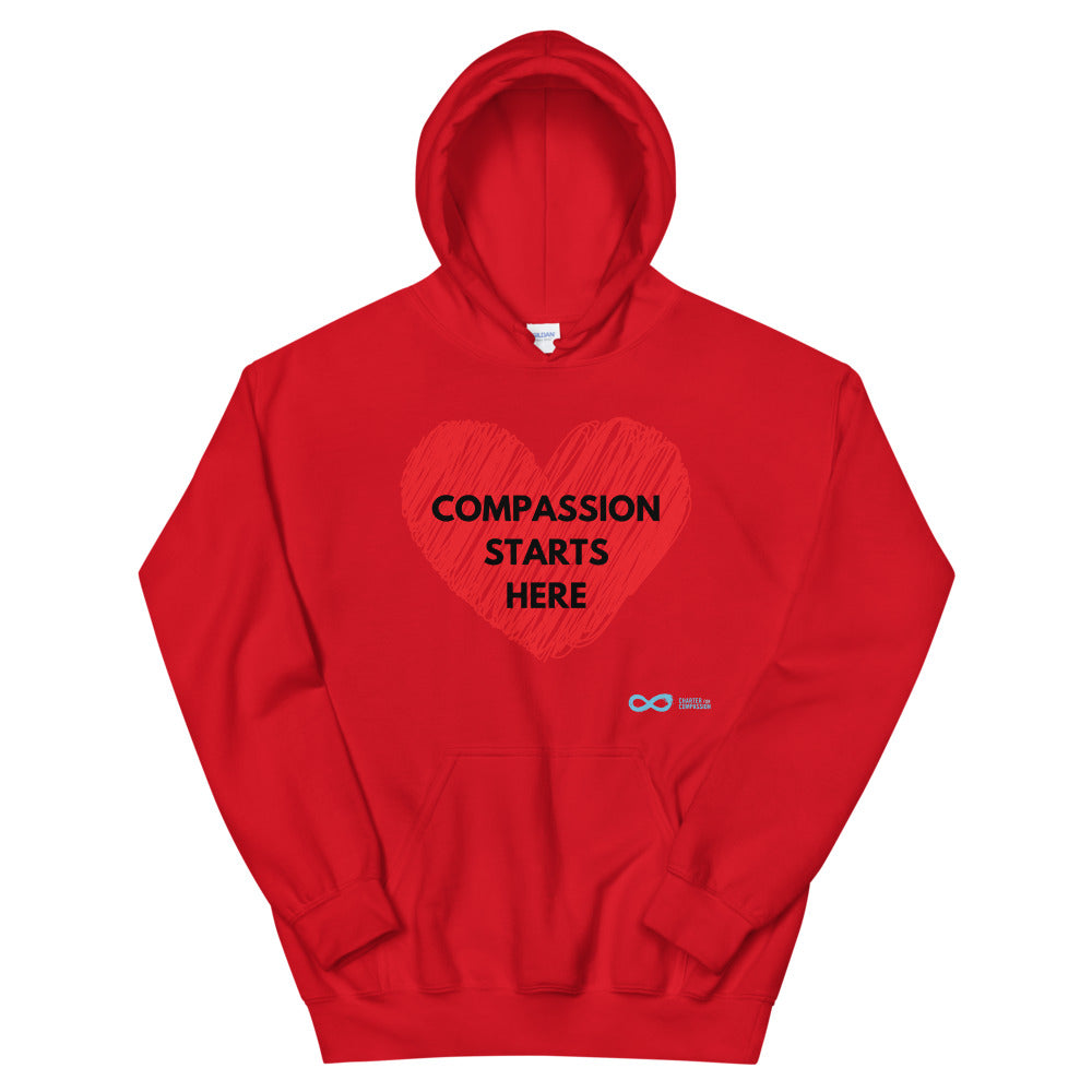 Compassion Starts Here - Unisex Hoodie - Black Print