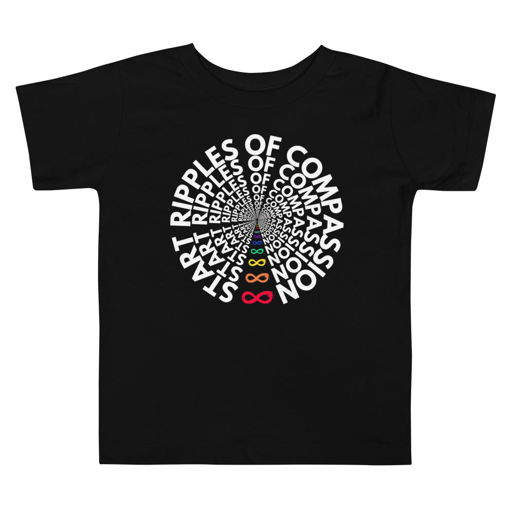 Ripples - Toddler Tee - Rainbow White Print